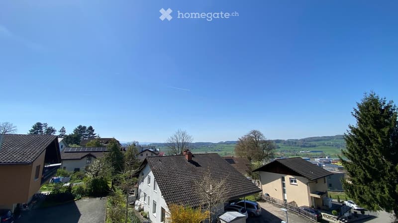 Residential neighborhood with multiple houses, solar panels, and a clear view of the countryside.