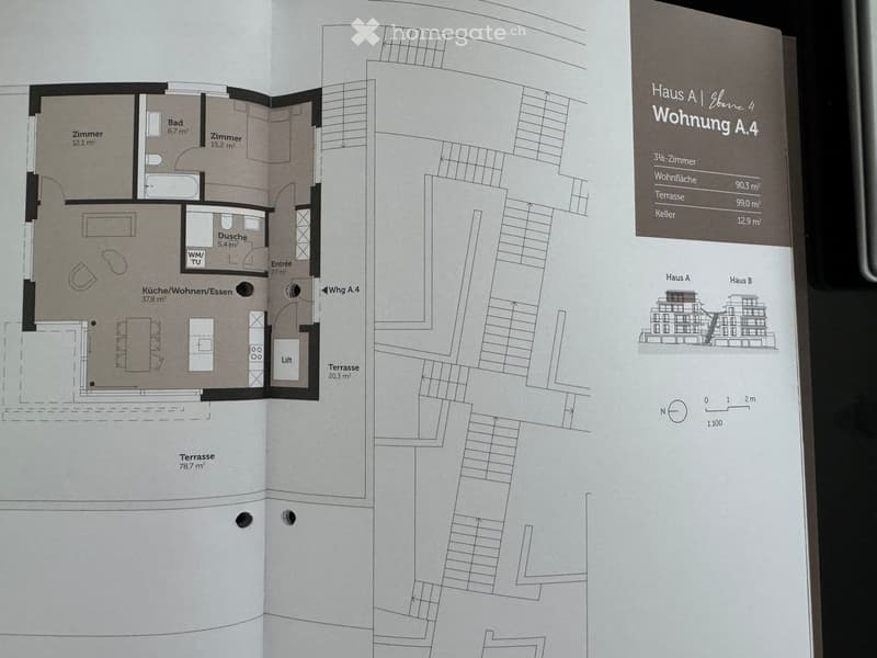 Living room, kitchen, 3 bedrooms, 2 bathrooms, balcony