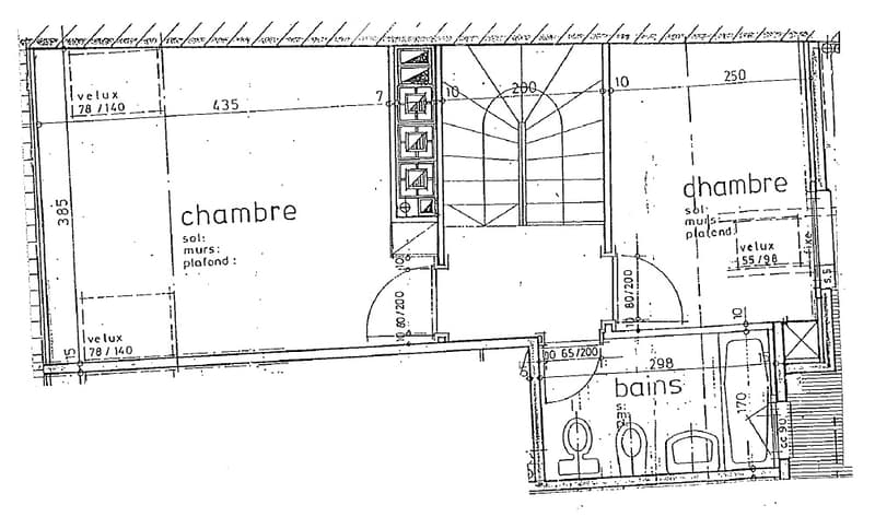 Floor plan showing a bedroom, bathroom, and additional space with labeled dimensions and room names.