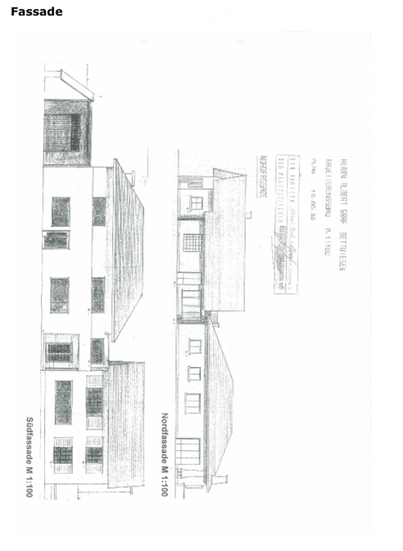 Architectural floor plan showing a multi-story building with labeled sections, including a north facade and night terrace.