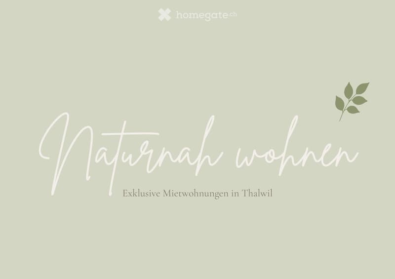 Logo with the text "Naturah wohnen" and a small leaf graphic, representing exclusive rental apartments in Thalwil.