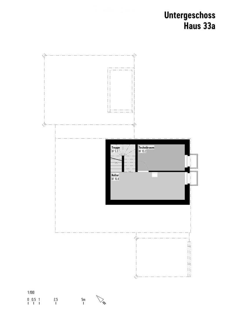 Floor Plan. Floor plan showing a staircase, technical room, and a cellar.