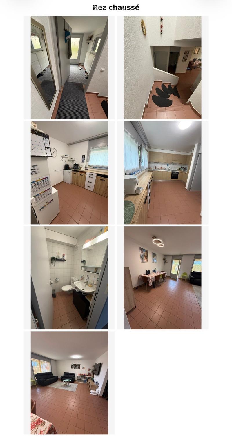 Ground floor layout showing a hallway, living room, kitchen, bathroom, and bedroom with various furniture and appliances.