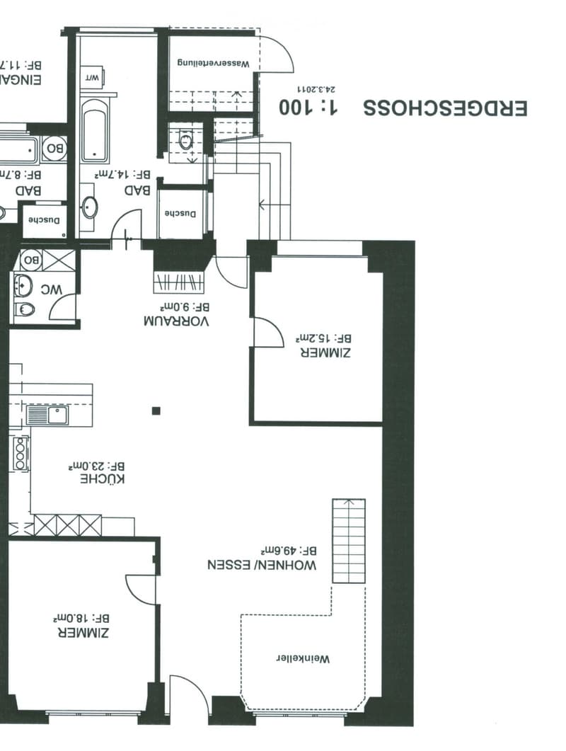 Layout includes living room, dining room, kitchen, two bedrooms, two bathrooms, and a walk-in closet.