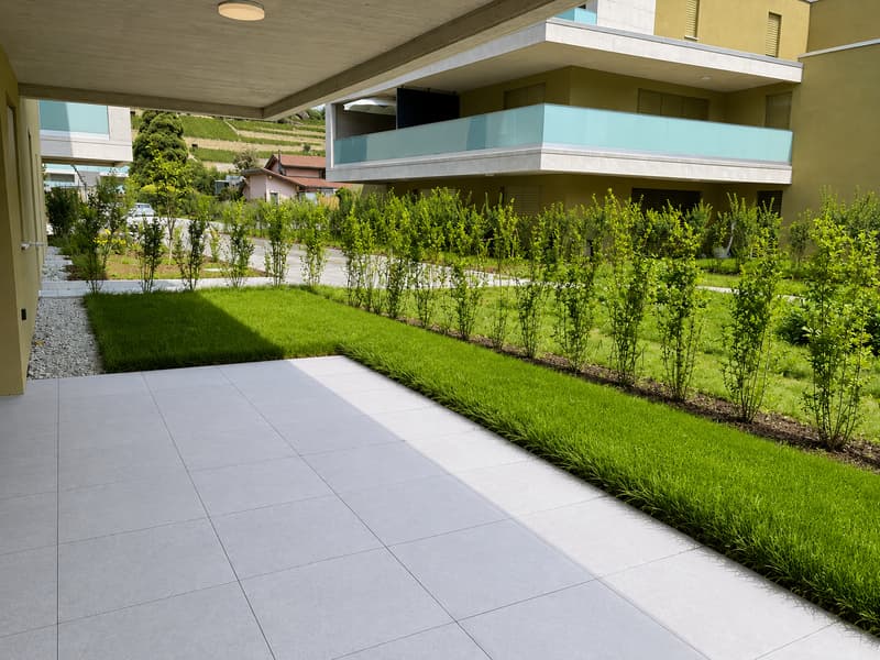 REZ avec grande terrasse – Neuf – Place de parc intérieure (2)
