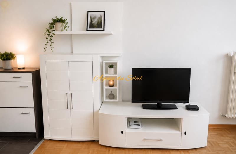 À louer à la saison d'hiver : Bel appartement 2.5 pièces au bord du golf 18 trous et parking devant l'immeuble ! (3)