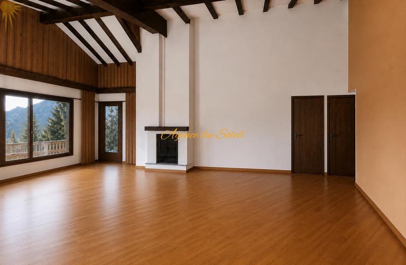 Fort potentiel pour cette maison comprenant 2 appartements séparés, située à 5 minutes en voiture de Crans-Montana ! (1)