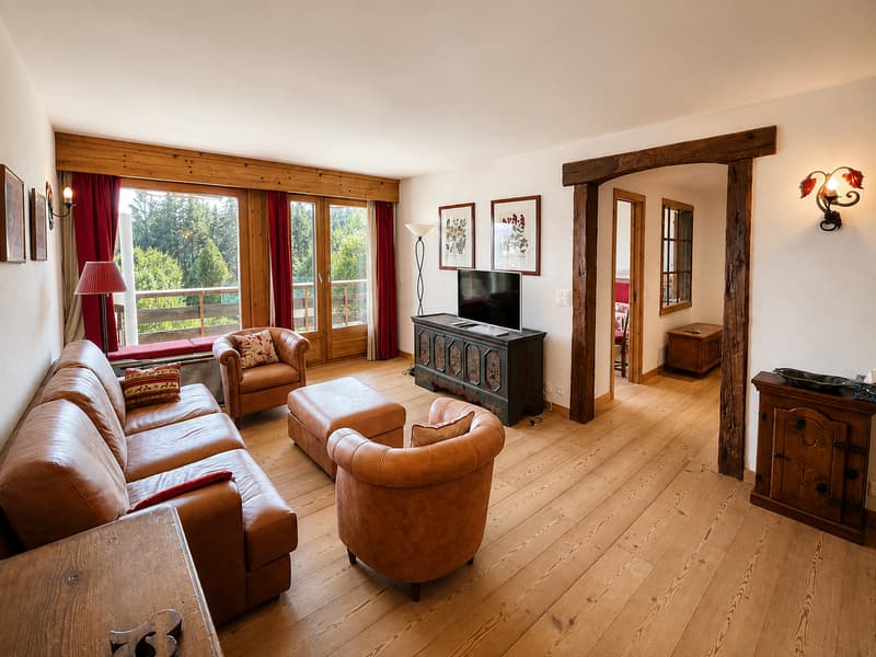 À louer à la semaine : Appartement Ski-in, Ski-out de 5.5 pièces avec 2 places de parc intérieurs, à Montana ! (2)