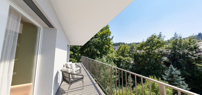 RARE ET EXCEPTIONNEL 3.5p 98m2 BALCON XXL VUE MONTAGNE | PROCHE COMMODITES (2)
