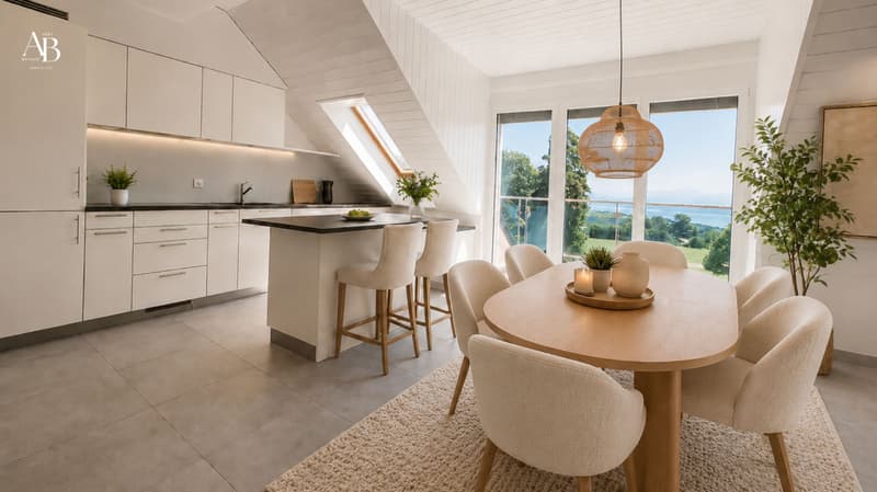 En exclusivité, Duplex vue lac et Mont-Blanc, centre Village à Arzier (3)