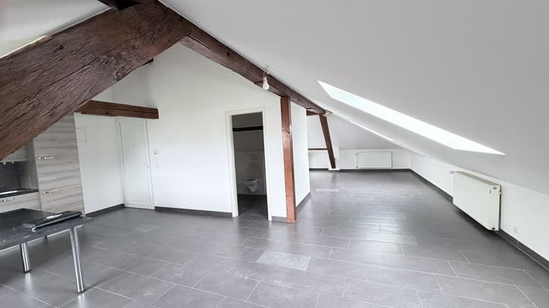 Superbe loft en attique de 52 m² avec poutres apparentes - Orbe (2)