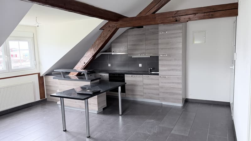 Superbe loft en attique de 52 m² avec poutres apparentes - Orbe (4)