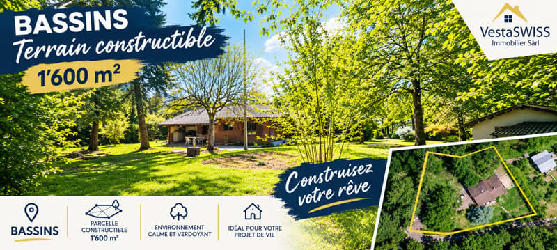 BASSINS - Parcelle constructible de 1'600 m² | Construisez votre rêve (1)