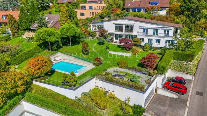 Propriété de prestige avec jardin paysager, piscine et panorama sur le Léman (12)