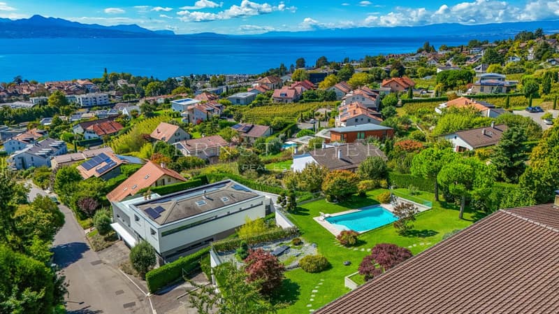Propriété de prestige avec jardin paysager, piscine et panorama sur le Léman (11)