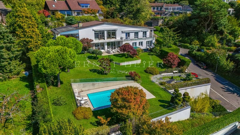 Propriété de prestige avec jardin paysager, piscine et panorama sur le Léman (10)