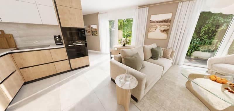 Au-dessus des nuages : superbe 2.5 pièces neuf 66m2 avec balcon de 27 m² (4)