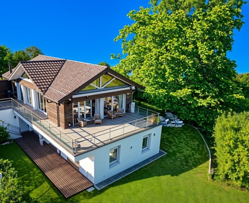 Villa individuelle contemporaine - Vue panoramique sur le lac et le Mont-Blanc (12)