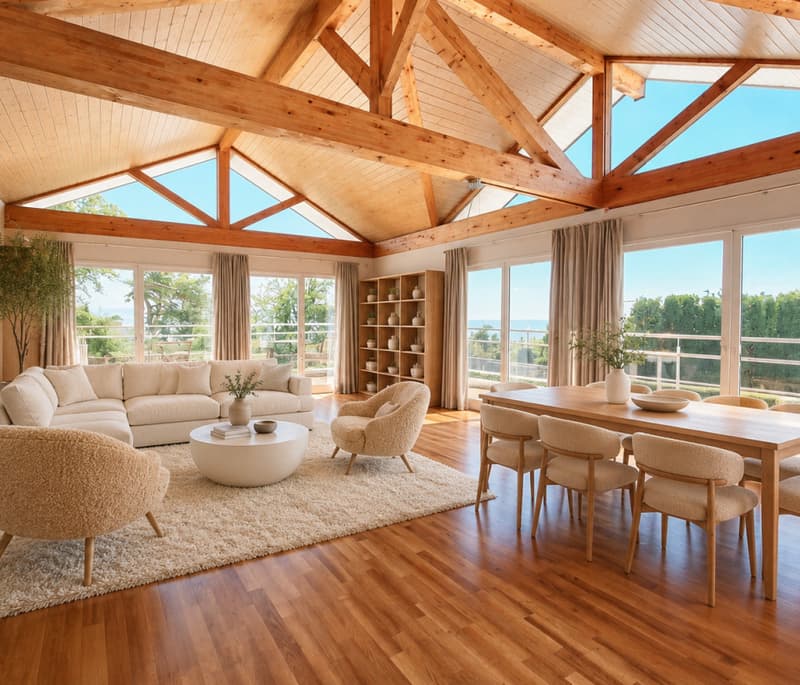 Villa individuelle contemporaine - Vue panoramique sur le lac et le Mont-Blanc (2)