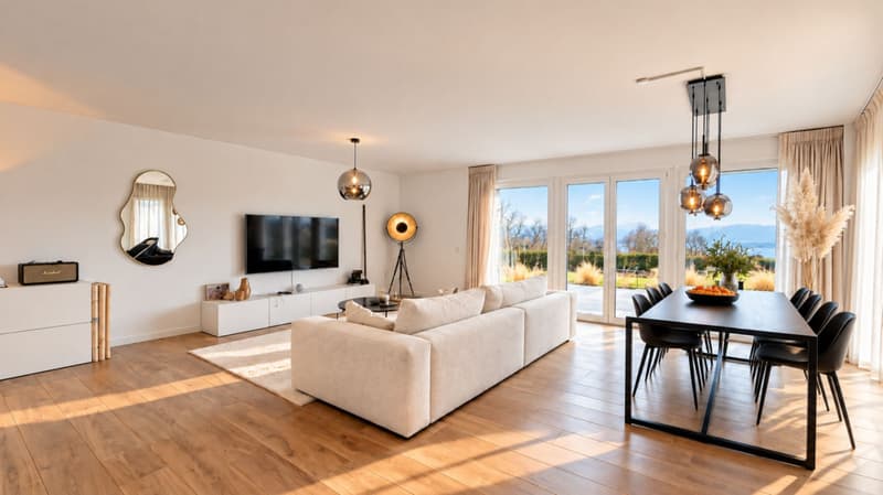 En exclusivité - Vue panoramique sur le lac et les montagnes, terrasse et jardin (2)