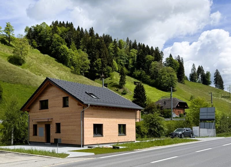 Modernes Einfamilienhaus in Wiggen, erbaut nach dem Minergie-Standard, mit großem Garten (8)