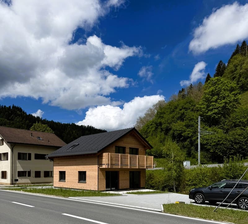 Modernes Einfamilienhaus in Wiggen, erbaut nach dem Minergie-Standard, mit großem Garten (5)