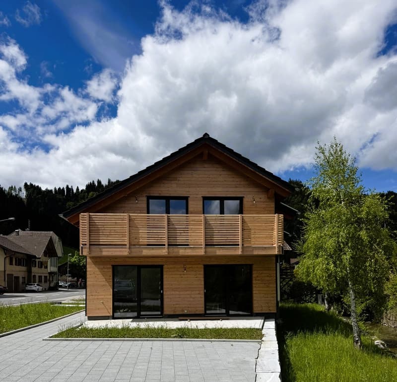 Modernes Einfamilienhaus in Wiggen, erbaut nach dem Minergie-Standard, mit großem Garten (1)