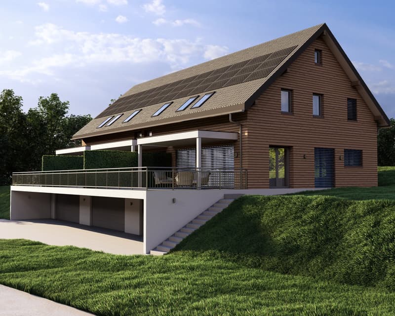 Neubau drei moderne Einfamilienhäuser nach Minergie-Standard in Riedstätt (3)