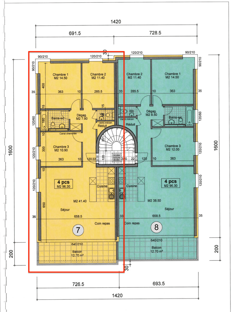Bel appartement de 4.5 pièces avec grand balcon à deux pas du centre-ville, Rue Saint-Georges (15)