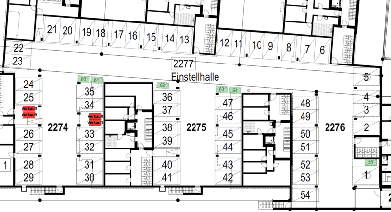 Motorradparkplätze in Einstellhalle zu verkaufen (2)