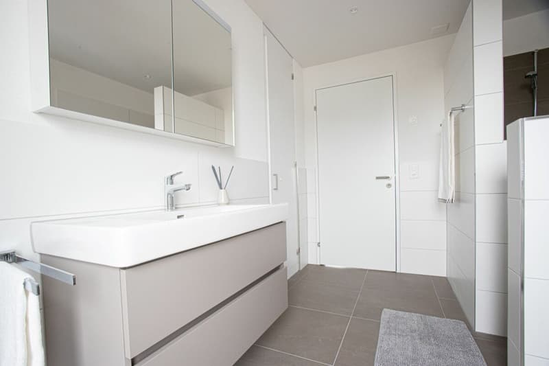 WC/Dusche mit Waschmaschine und Tumbler