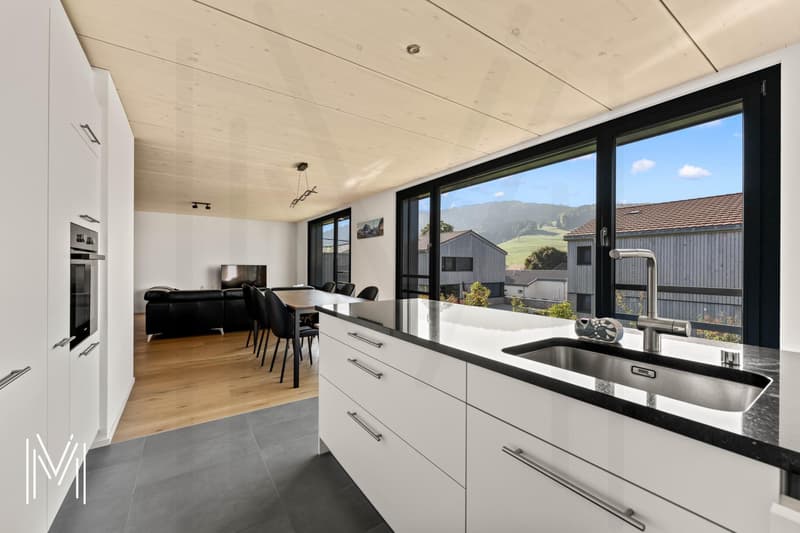 MAGNIFIQUE MAISON INDIVIDUELLE CONTEMPORAINE DE 5,5 PIÈCES - Architecture en bois, confort moderne et qualité de vie entre Fribourg et Bulle (8)