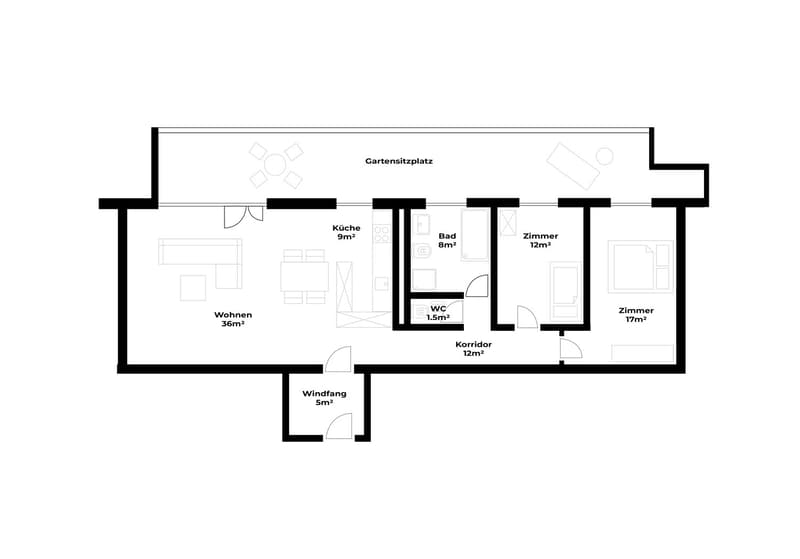 Furnished 3.5-Room Apartment with Private Garden in Rothenburg (16)