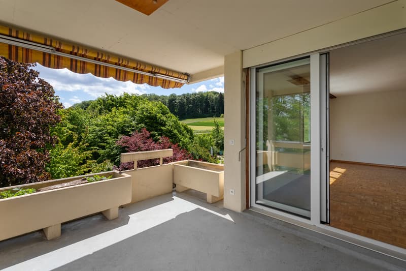 Grosser Balkon mit schöner Aussicht