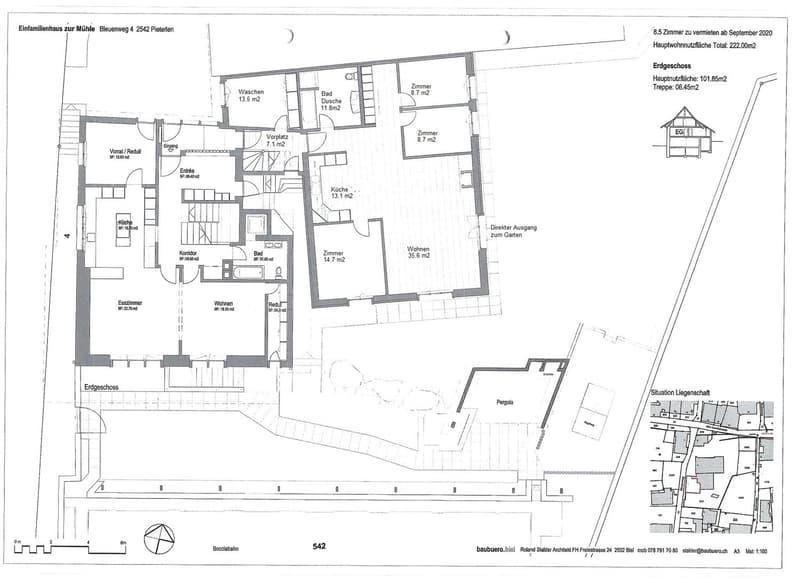 EG Einfamilienhaus + Duplexwohnung (Bleuenweg 4)