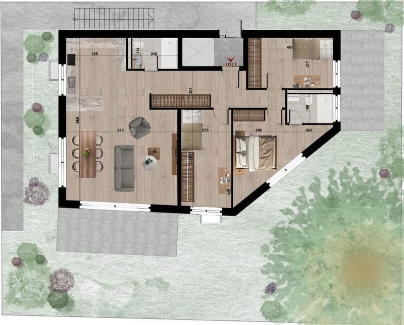 Rez avec jardin de 250 m2 - chantier ouvert ! (2)