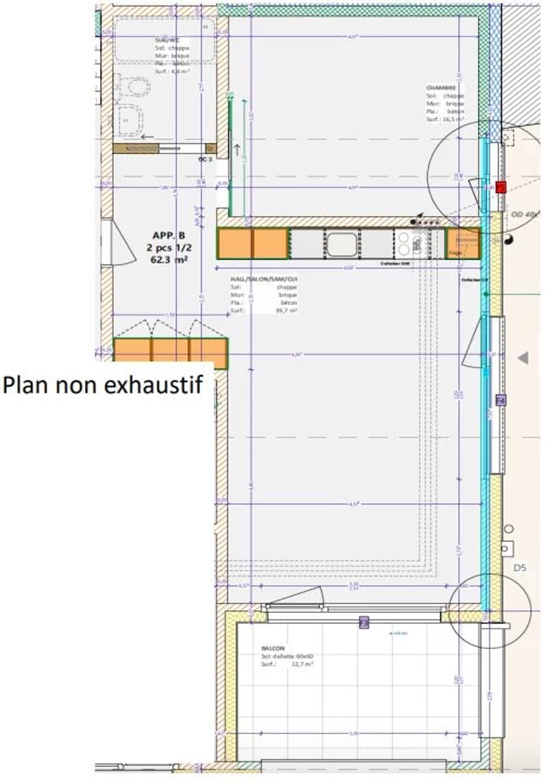 A LOUER ? Superbe appartement avec encadrement de 2.5 pièces de 63 m² ? lumineux, avec ascenseur et sans seuil (12)
