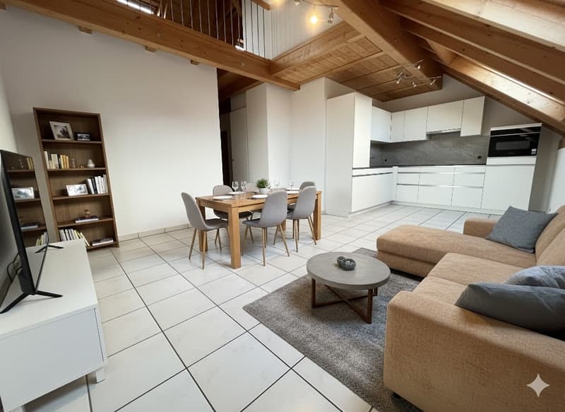 Hell 3-room duplex attic apartment with new kitchen and sauna for rent (19)