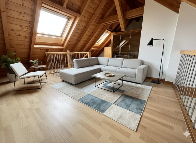 Hell 3-room duplex attic apartment with new kitchen and sauna for rent (21)