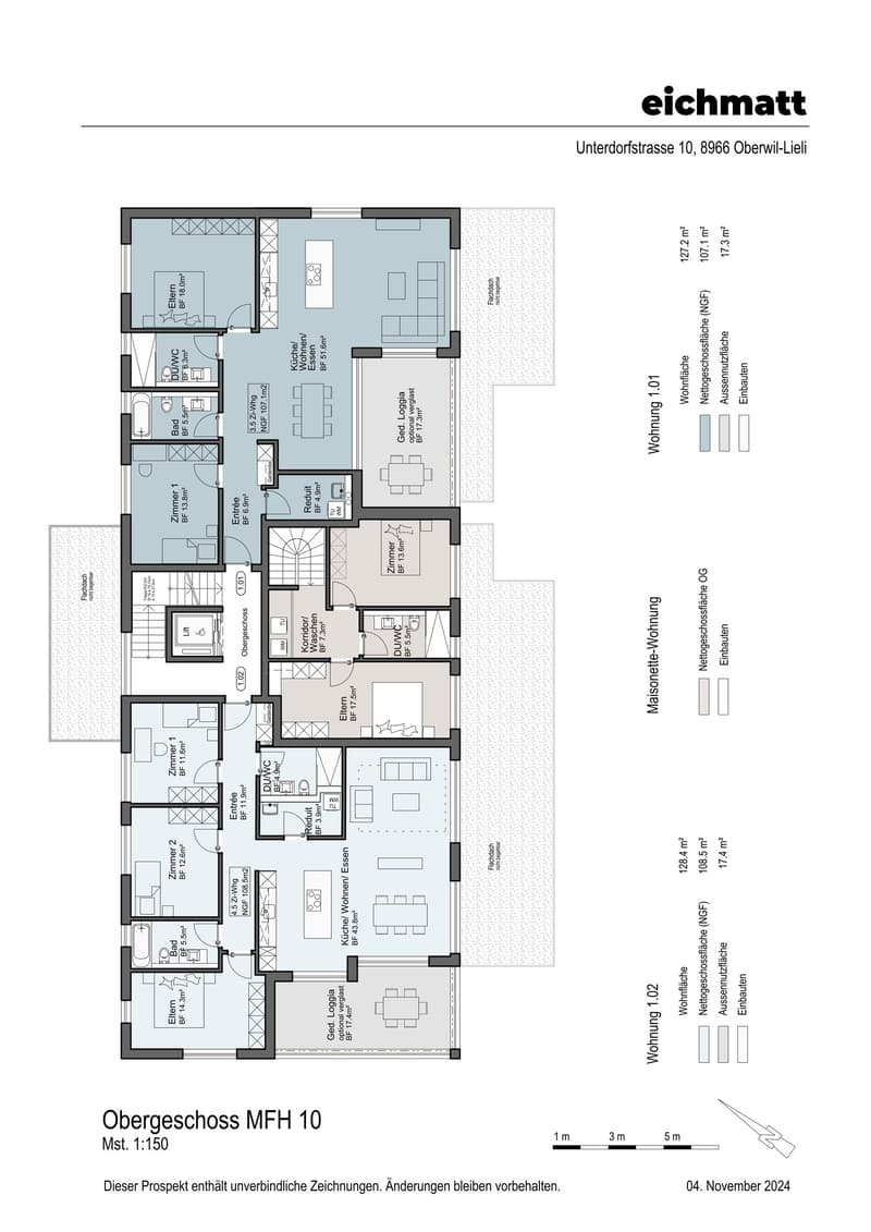 Multiple bedrooms, living rooms, kitchens, balconies, logias, bathrooms