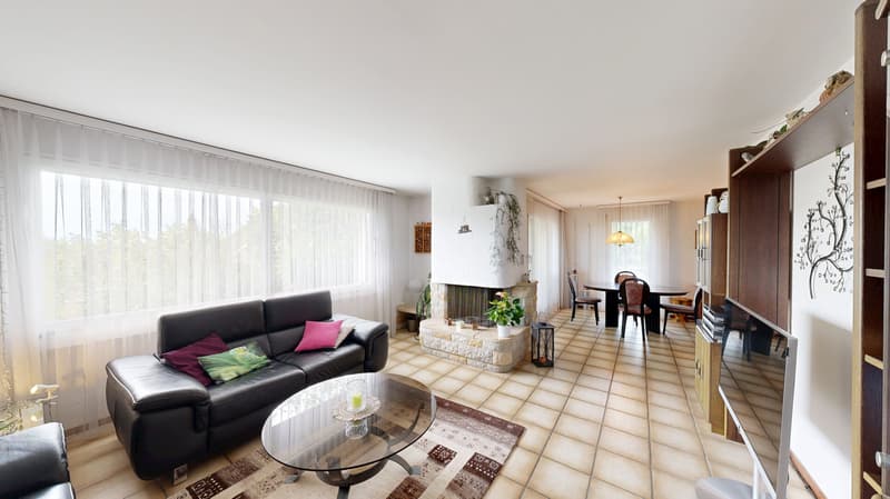Wohnzimmer mit Cheminée