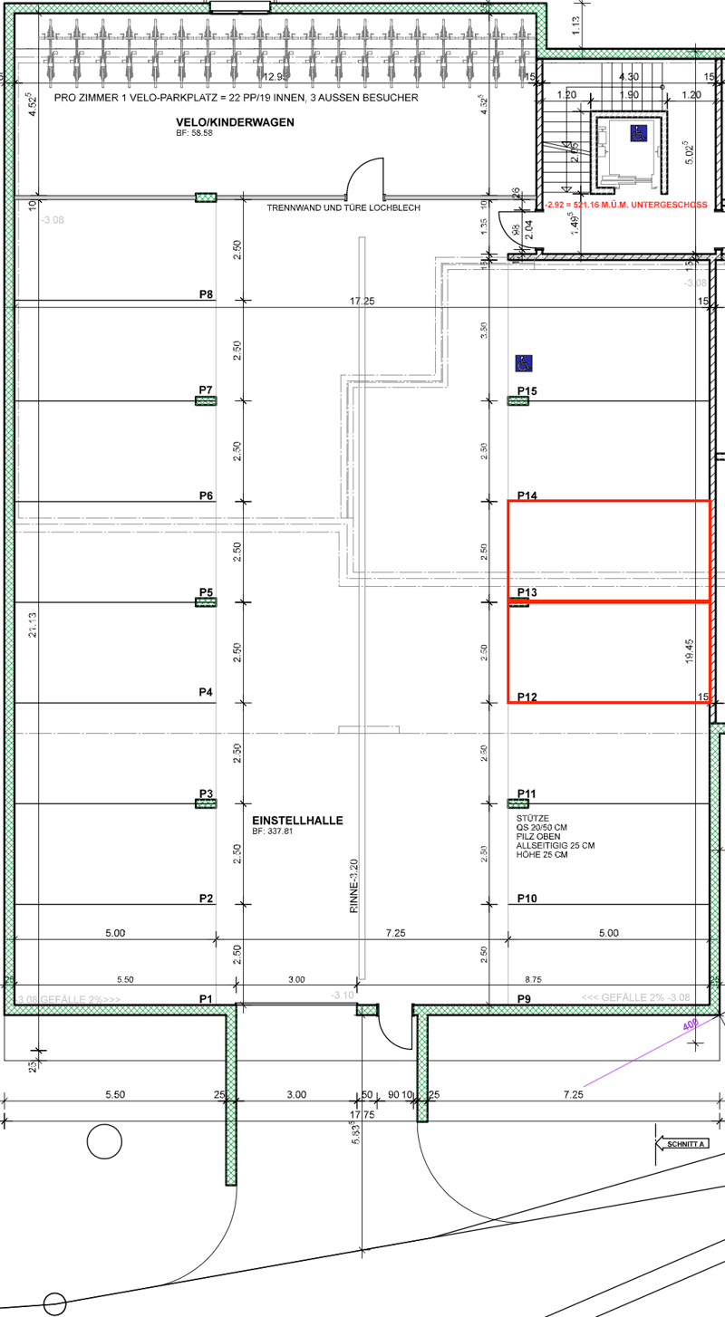 Bike storage, basement, ground floor