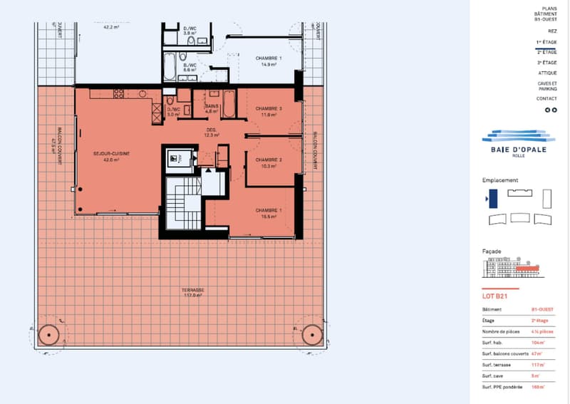 Appartement neuf de  standing - 4.5 pièces en angle avec terrasse de 164m² (10)