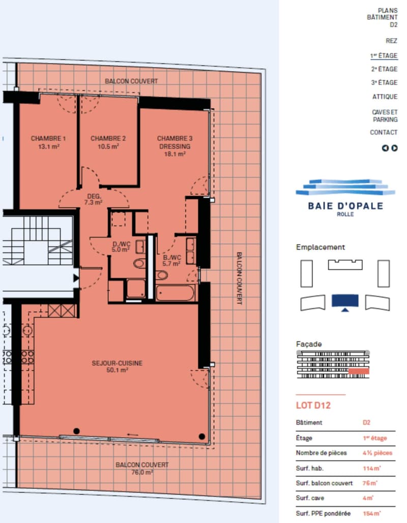 Appartement neuf de standing - 4.5 pièces en angle avec balcon de 76m² - Vue lac (5)