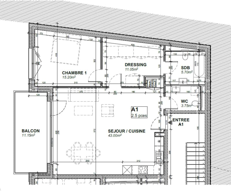 2.5 pièces NEUF lumineux orienté sud-ouest avec balcon et dressing - Découvrez-le en immersion 3D ! (2)