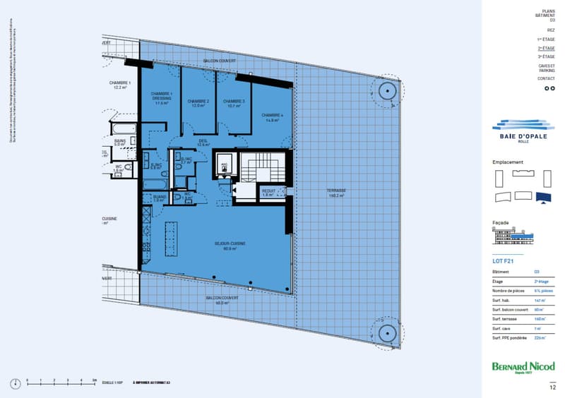 Appartement neuf en angle de 5.5 pièces avec terrasse de 200m² - Vue lac Léman (10)