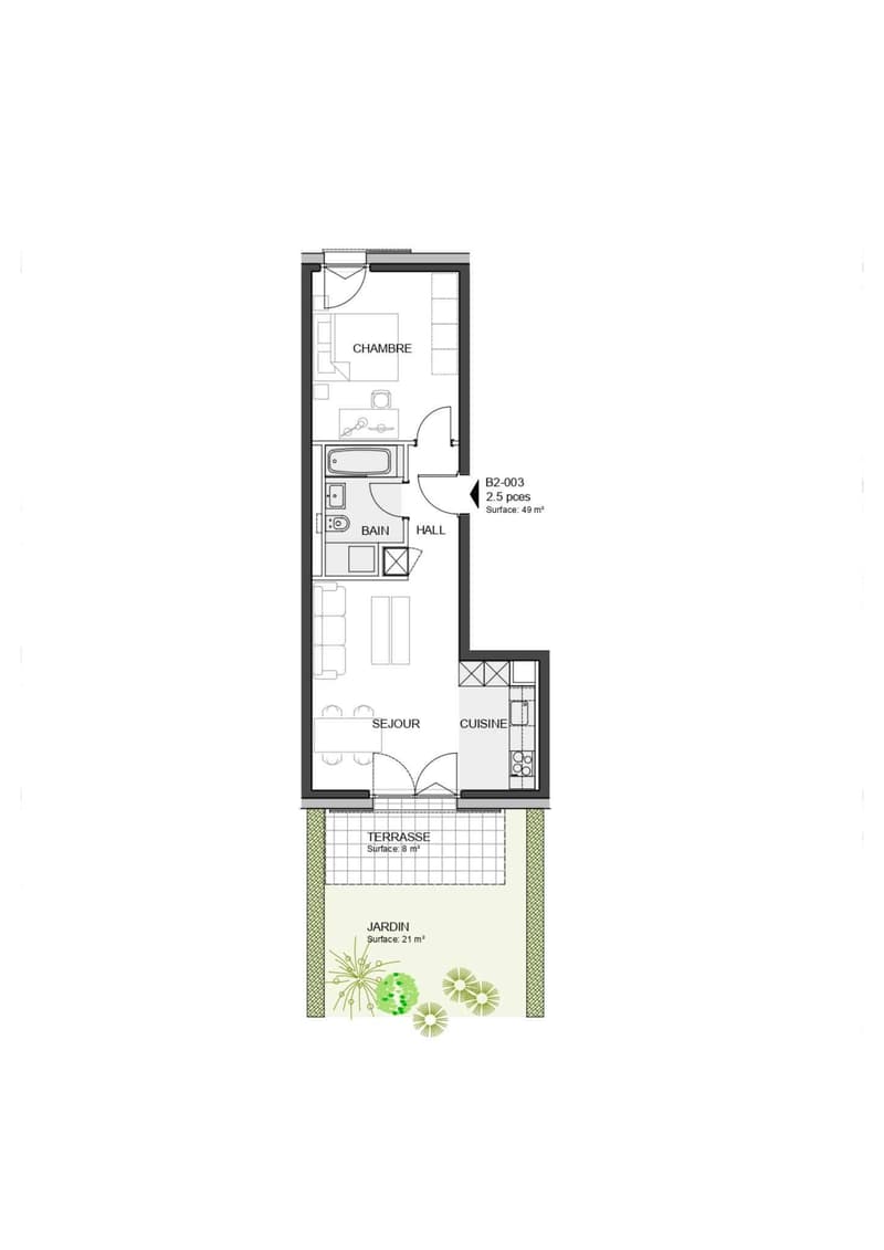 Bourg de Denges 2.5 pièces neuf avec jardin privatif (2)