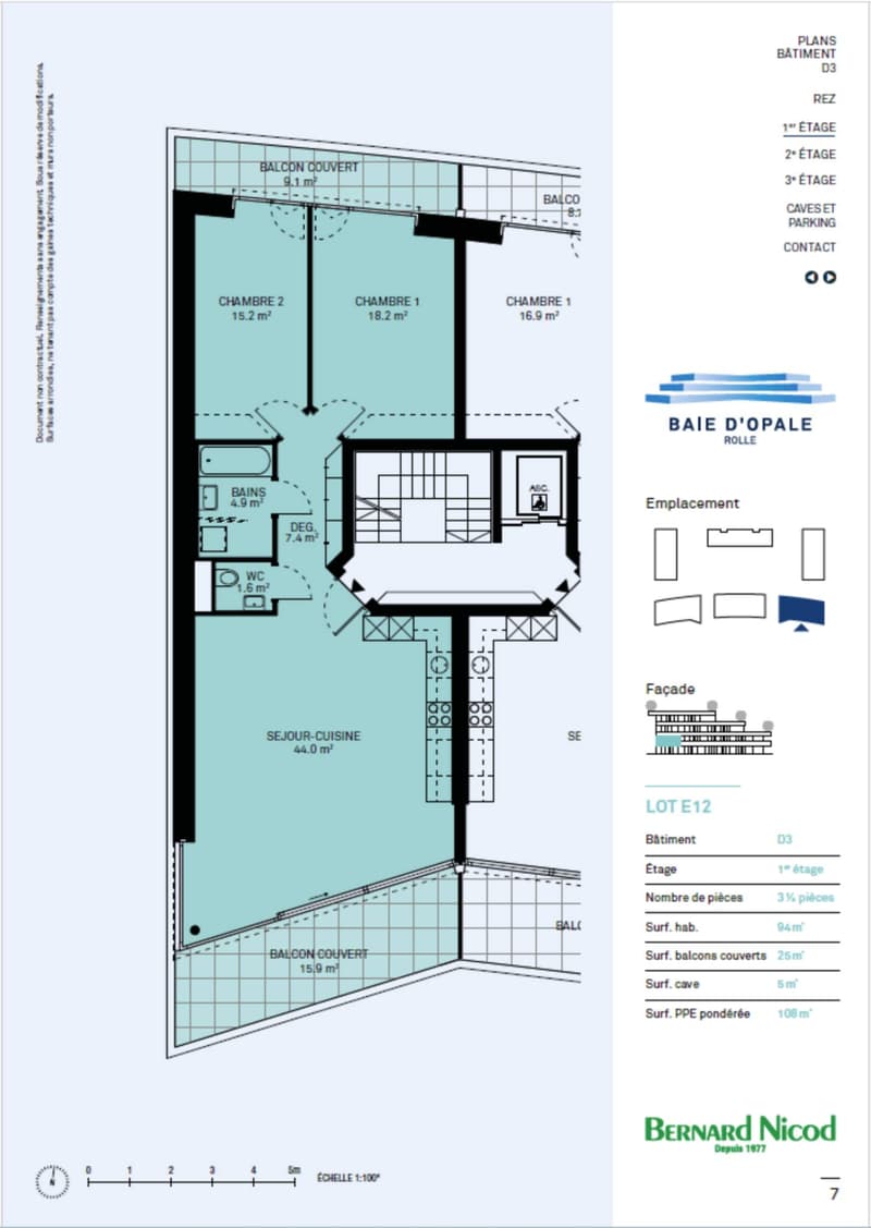Appartement traversant de 3.5 pièces vue sur le Léman (3)
