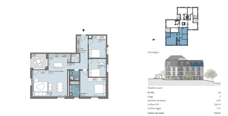 Grand appartement de 4,5 pièces neuf orienté plein sud au coeur de la ville ! (5)