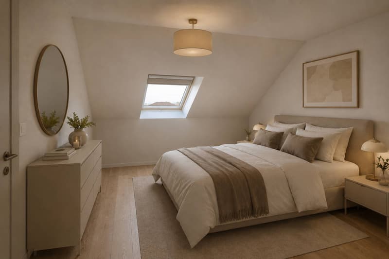 Appartement 3,5 dans les combles de 84m2 avec balcon. (4)